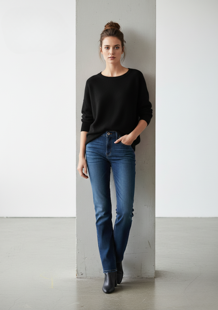 Pull col rond en maille douce - 521BD53045