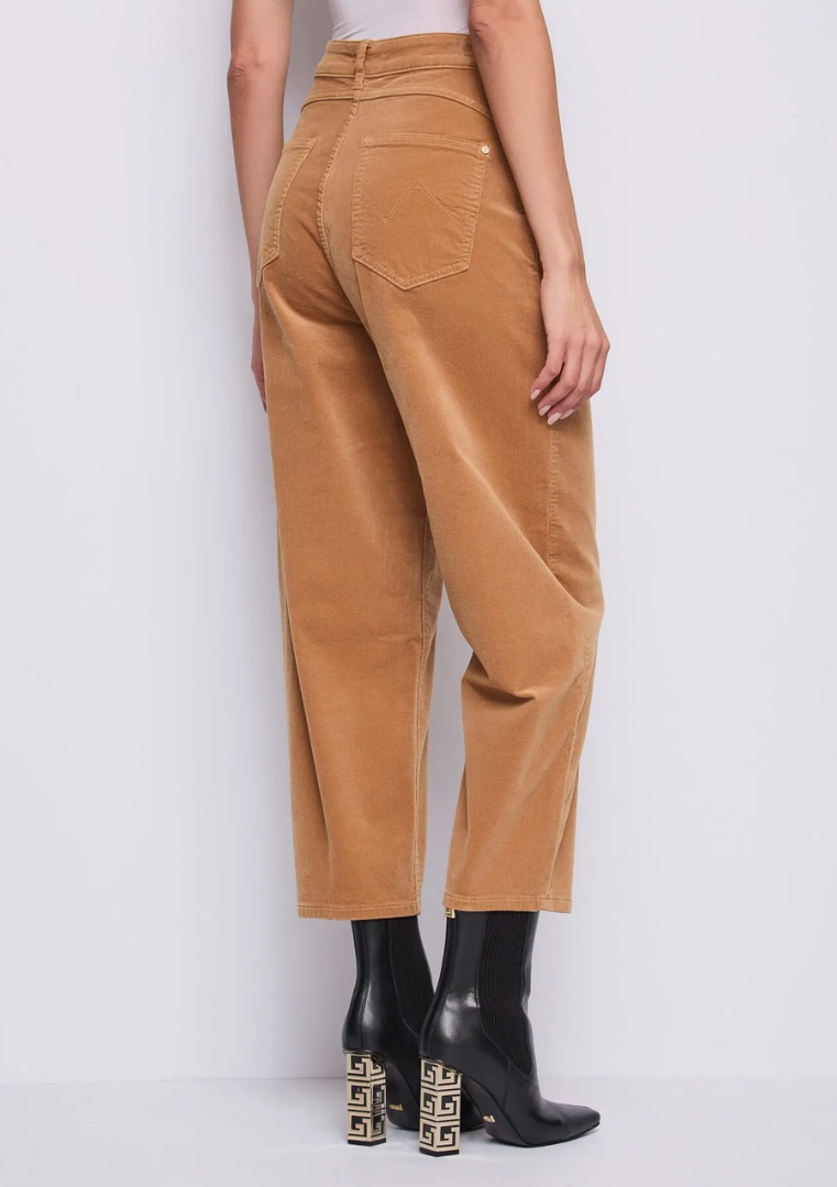 Pantalon taille haute en velours de coton pour femme - 521BD25025