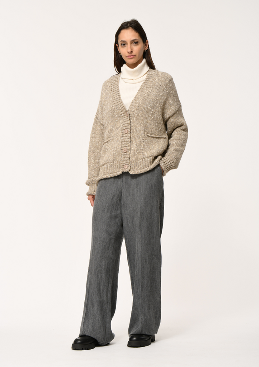 Gilet CRUZI col V en maille chinée