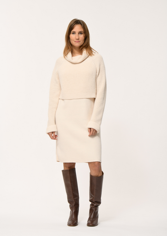 Robe EXILIA pull col bénitier en maille
