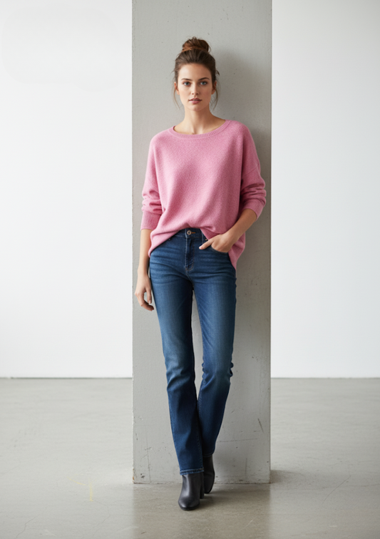 Pull col rond en maille douce -  521BD53045
