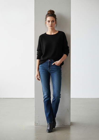 Pull col rond en maille douce -  521BD53045