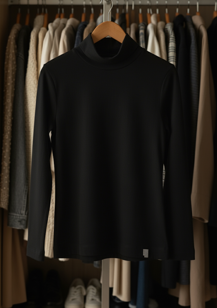 T-shirt col cheminée manche longue - 521BD64004