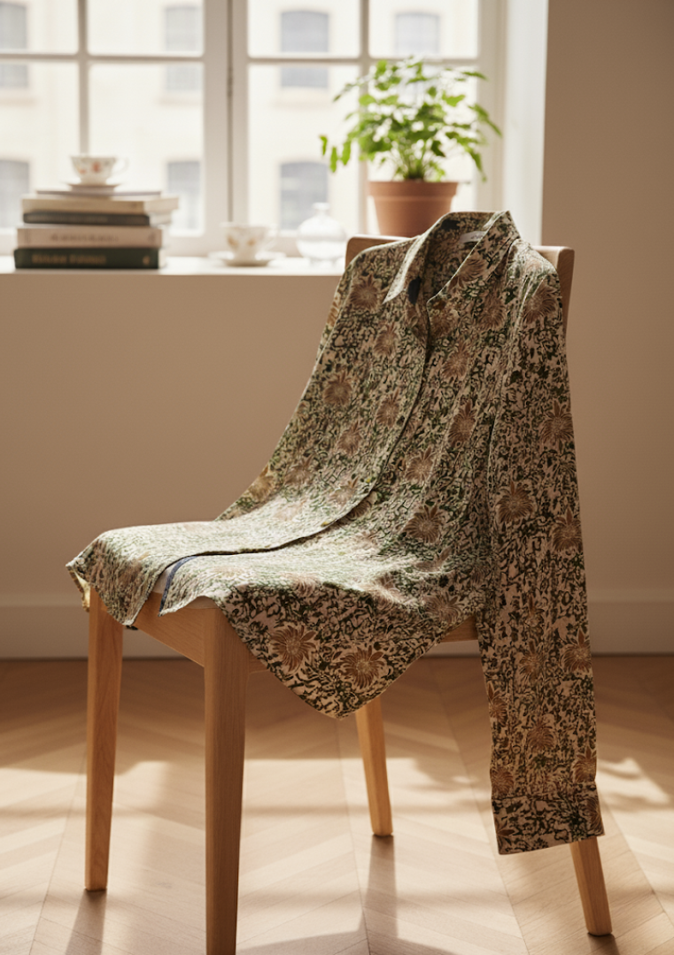 Chemise BERTHE cintrée en coton fluide imprimé floral