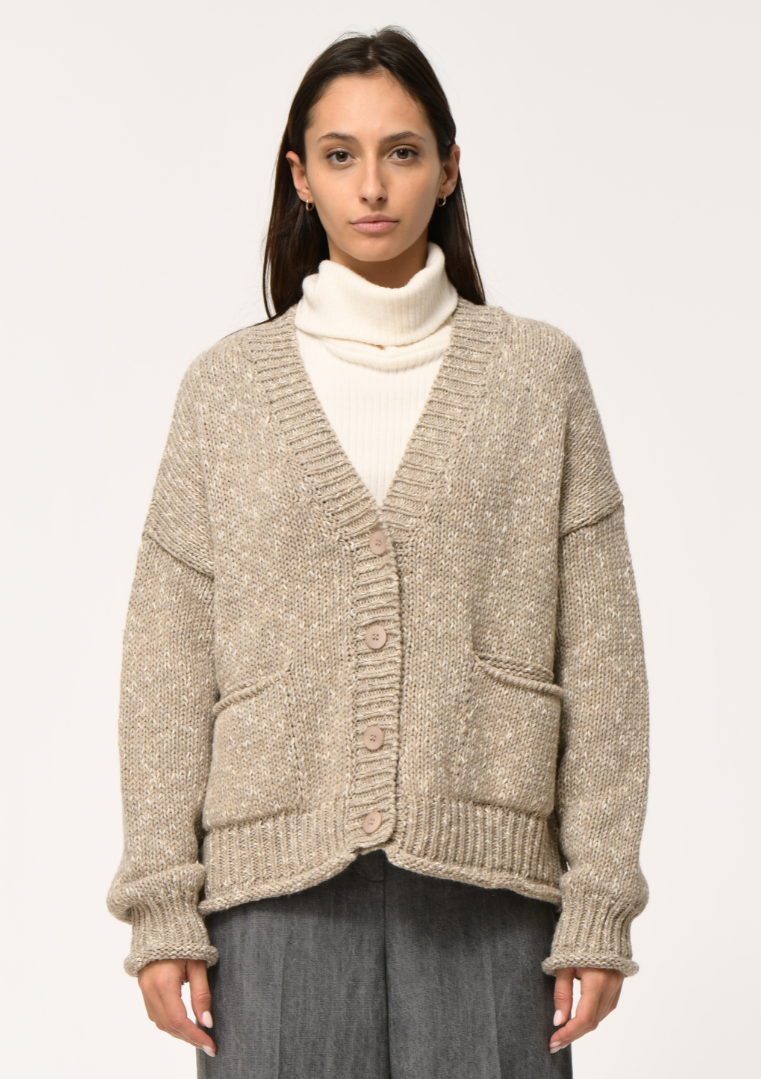 Gilet CRUZI col V en maille chinée