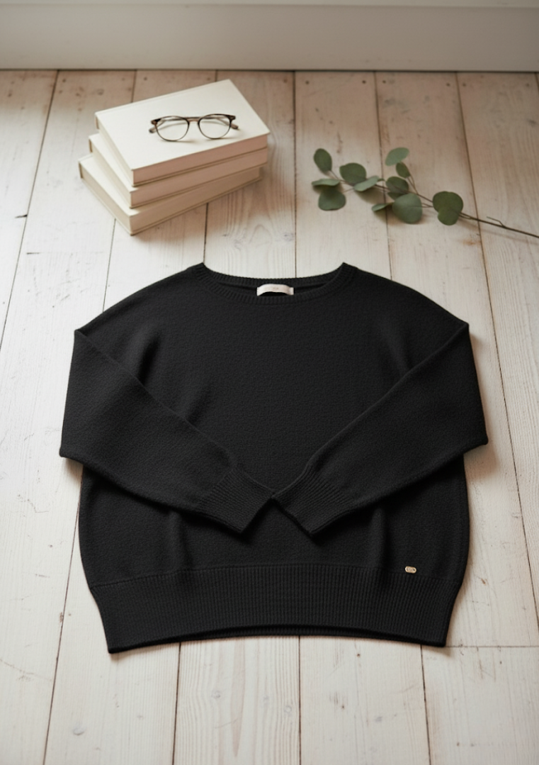 Pull col rond en maille douce -  521BD53045
