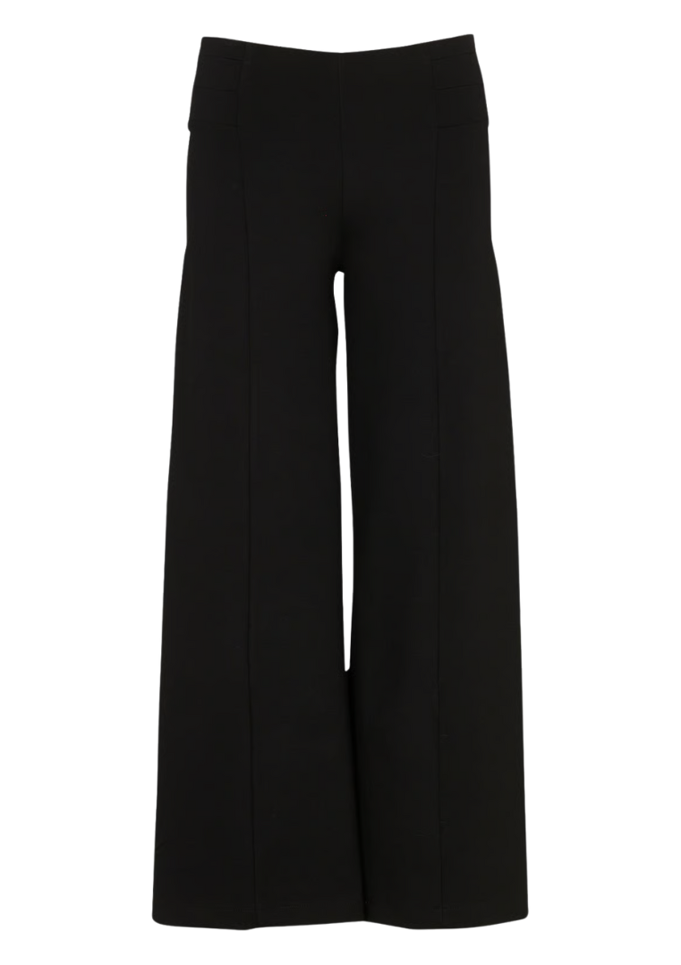 Pantalon cropped en jersey milano noir taille élastique - FK-PA-EMIORA-M - La Fée Marabouté