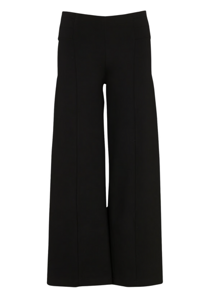 Pantalon cropped en jersey milano noir taille élastique - FK-PA-EMIORA-M - La Fée Marabouté