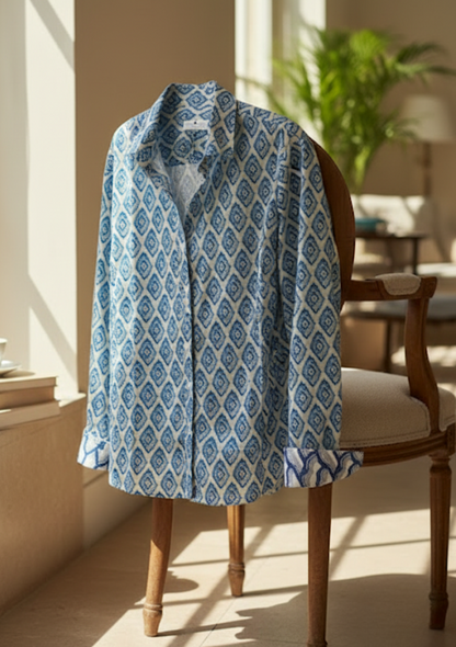 Chemise BRENDACHE cintrée en coton à losanges