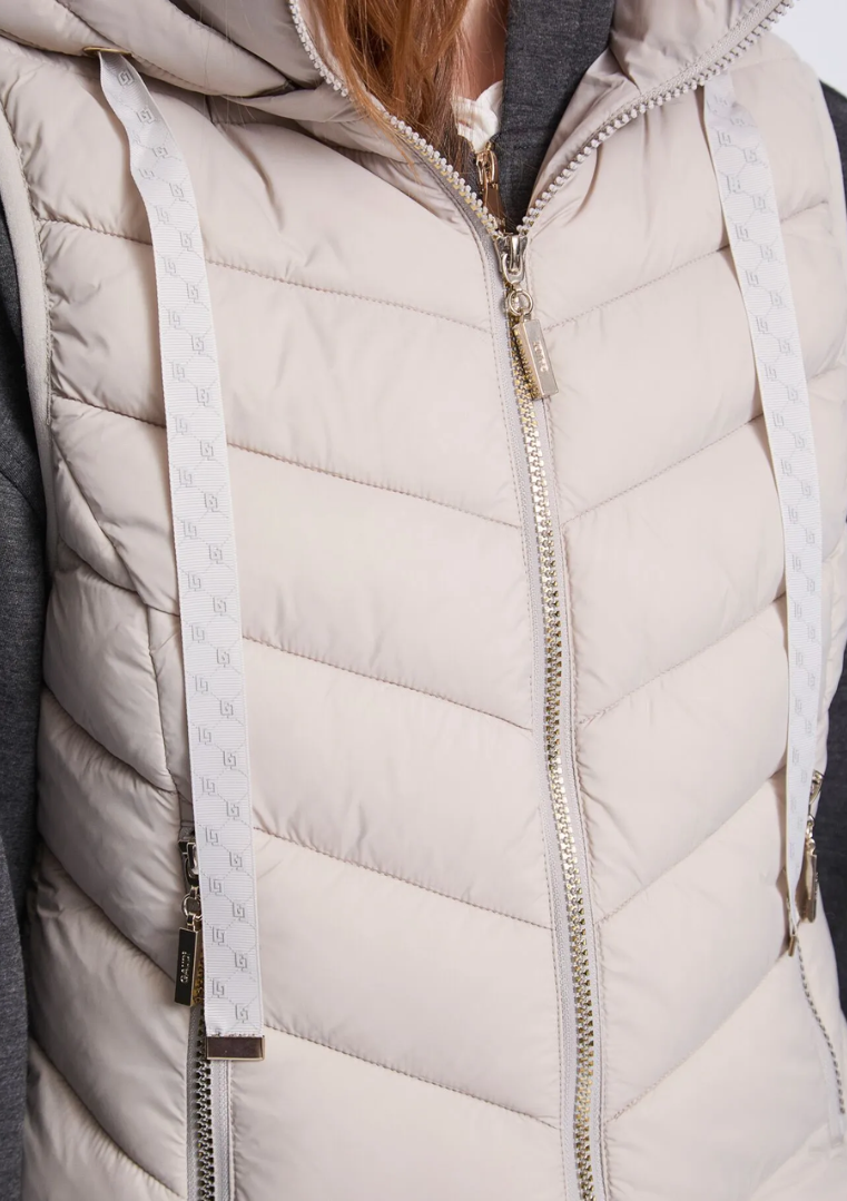 Gilet matelassé en nylon avec capuche pour femme - 521BD35003