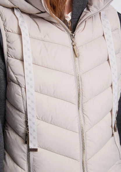 Gilet matelassé en nylon avec capuche pour femme - 521BD35003
