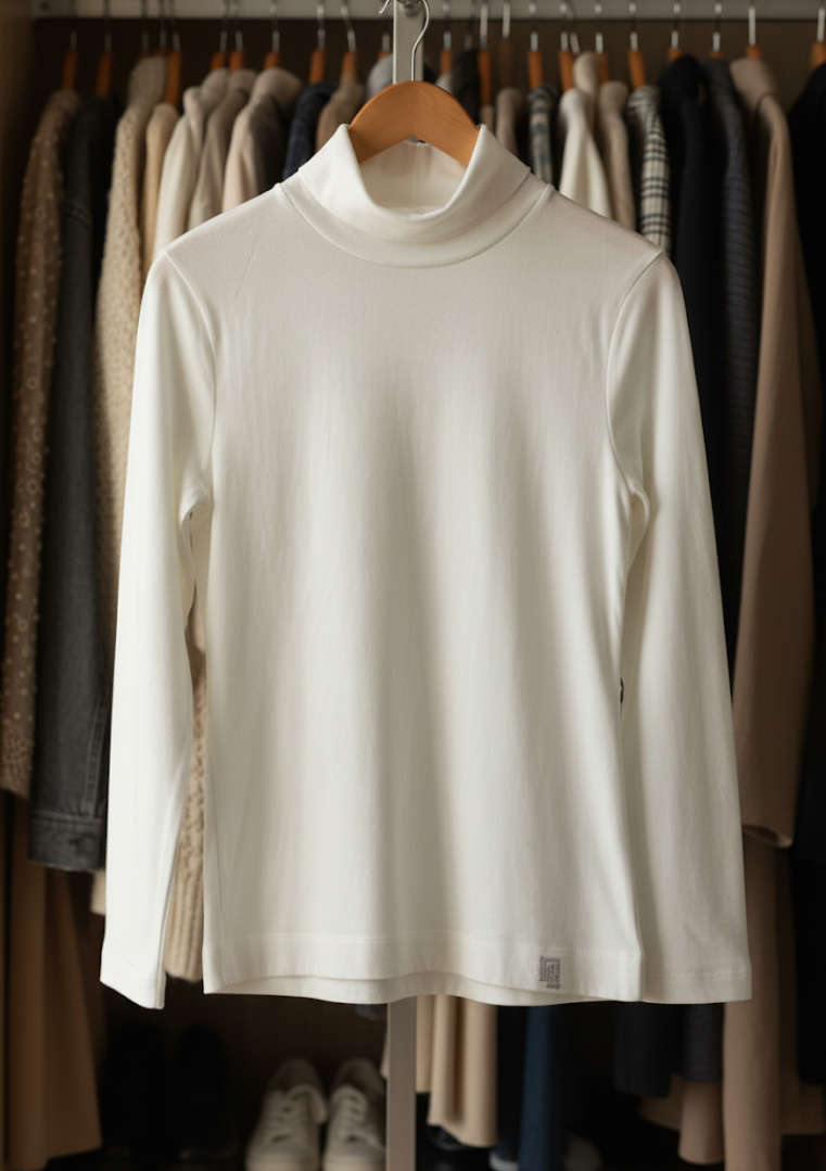 T-shirt col cheminée manche longue - 521BD64004