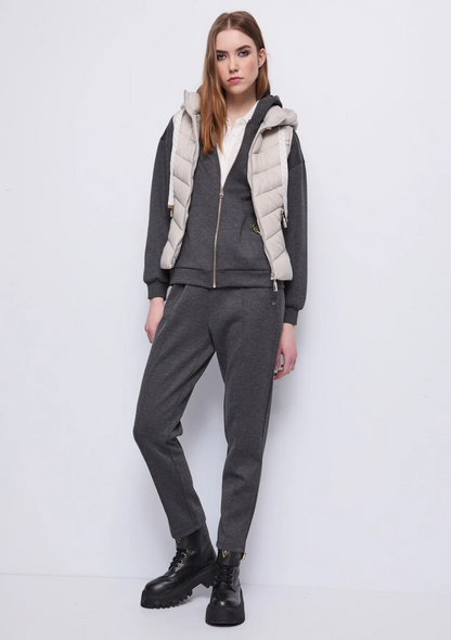 Gilet matelassé en nylon avec capuche pour femme - 521BD35003