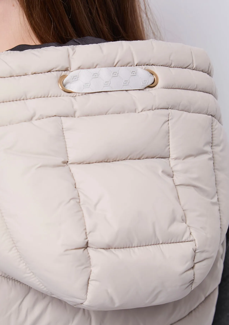 Gilet matelassé en nylon avec capuche pour femme - 521BD35003