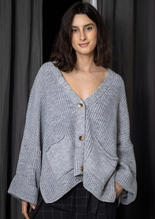 Gilet oversize col V - OM054G