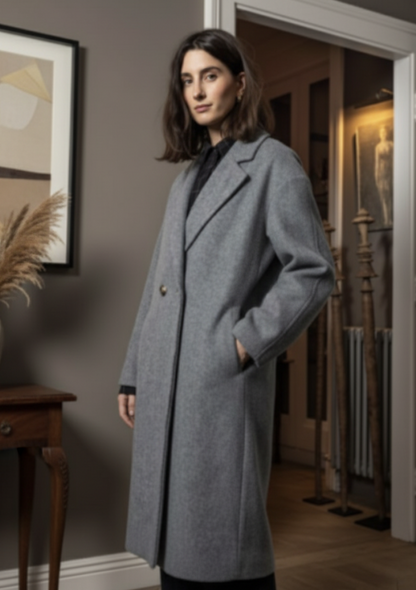 Manteau gris chiné - OM073G