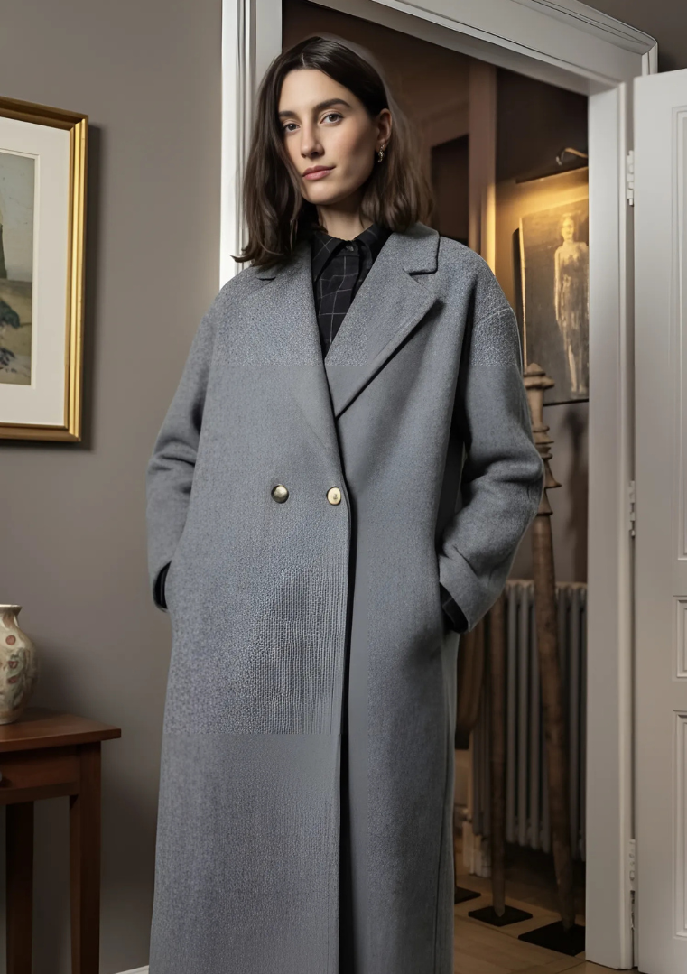 Manteau gris chiné - OM073G